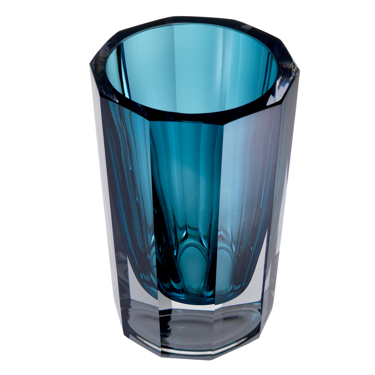 Blue Octagonal Glass Vase Chavez | Eichholtzmh.com