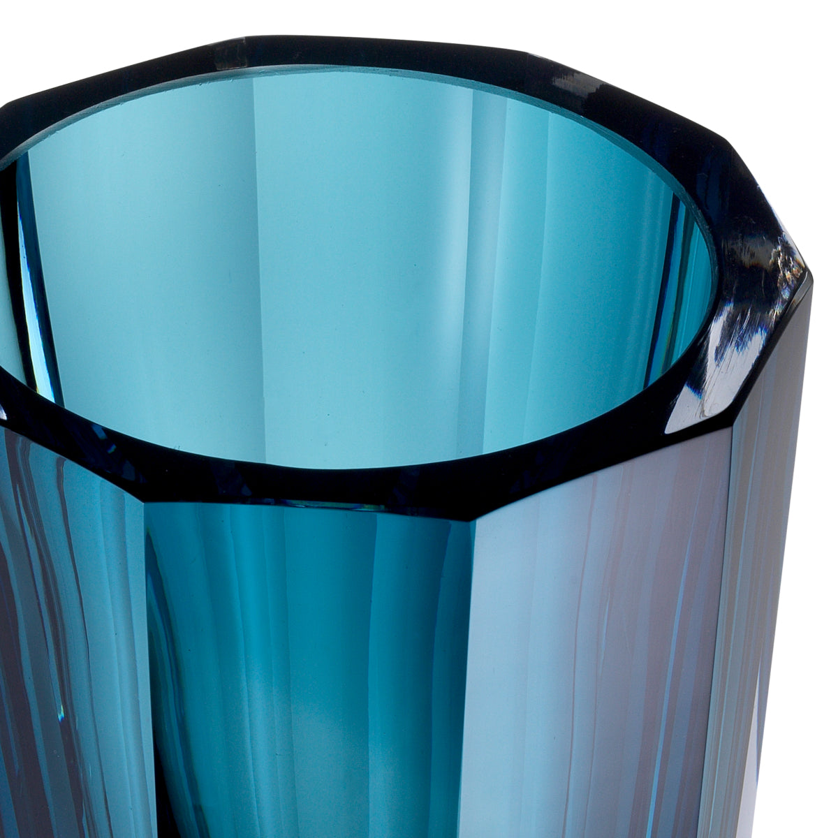 Blue Octagonal Glass Vase Chavez | Eichholtzmh.com