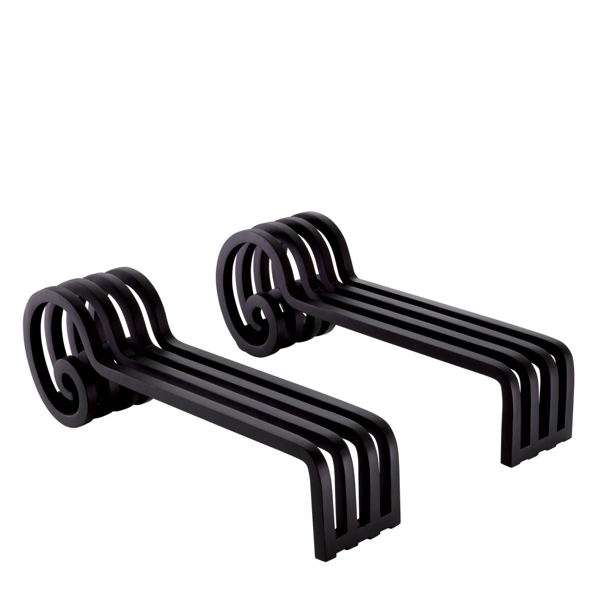 Black Curled Set (2) Andiron Mardor | Eichholtzmh.com