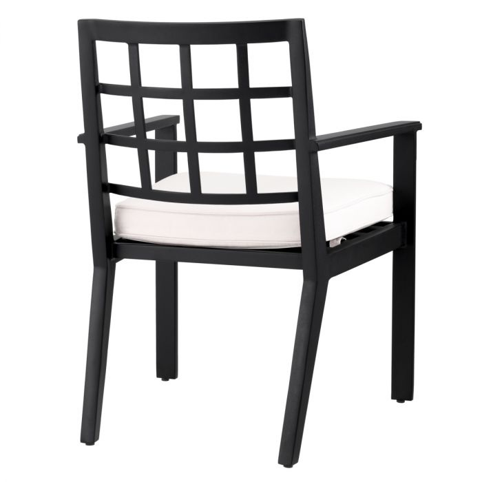 Outdoor Dining Chair Cap-Ferrat black sunbrella canvas