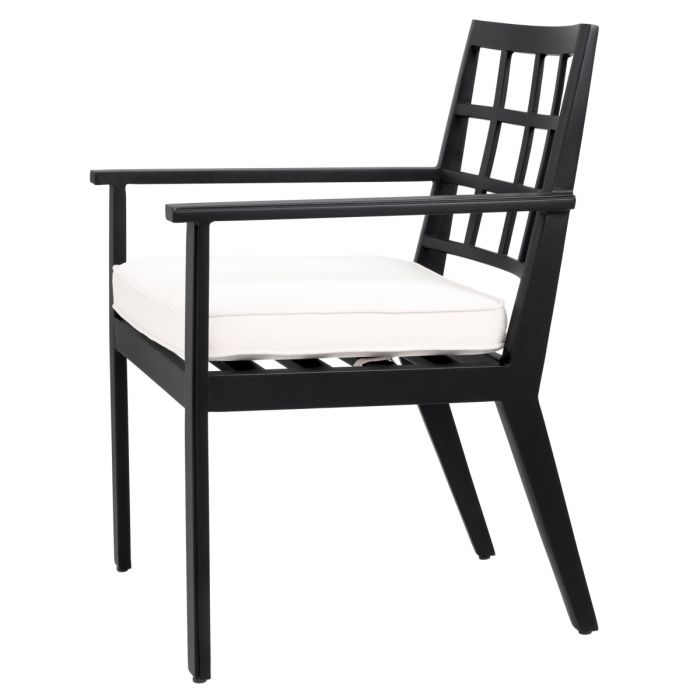 Outdoor Dining Chair Cap-Ferrat black sunbrella canvas