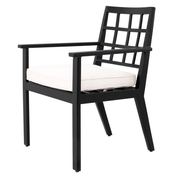 Outdoor Dining Chair Cap-Ferrat black sunbrella canvas