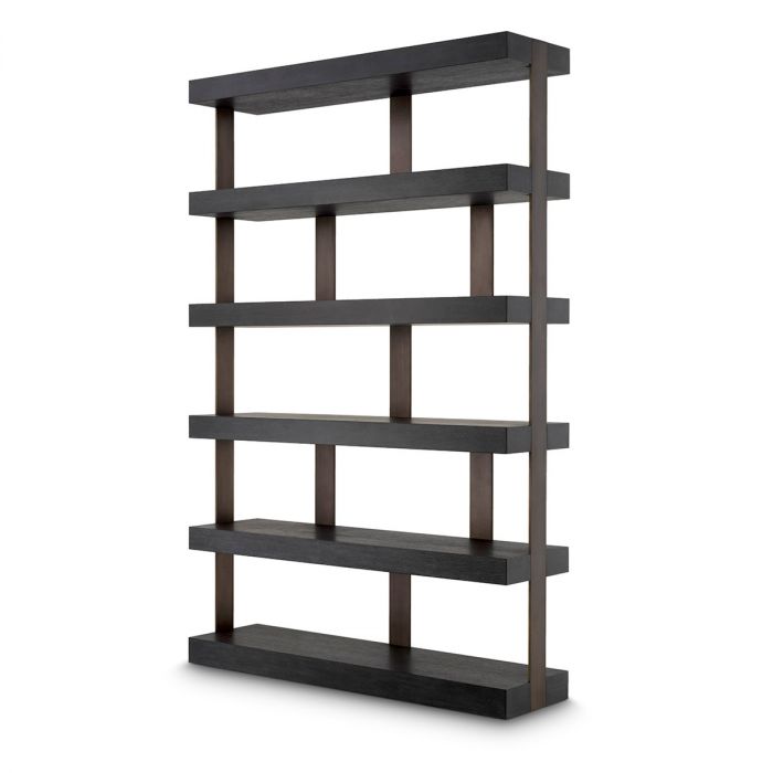 Cabinet Dalmar charcoal grey oak veneer