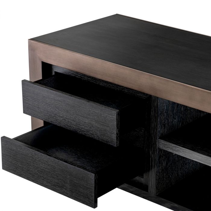 TV Cabinet Talbot charcoal grey oak ven med bronze