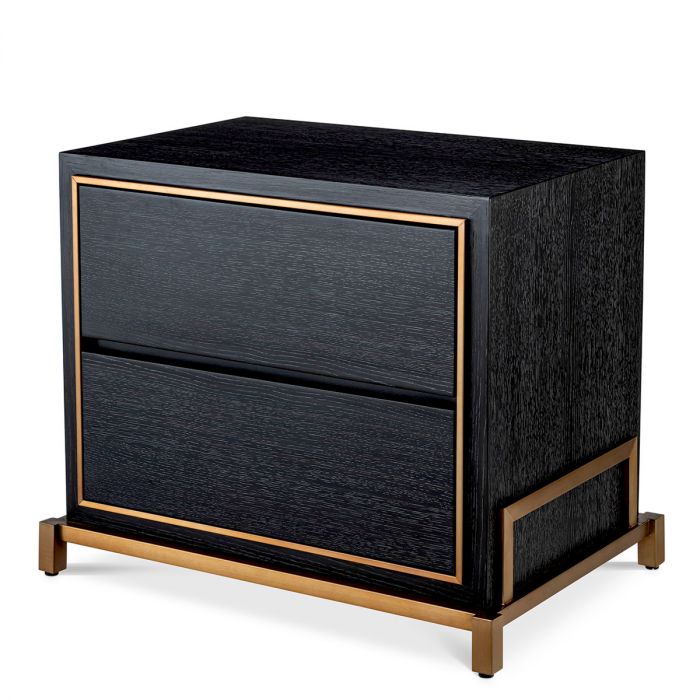 Nightstand Hazel charcoal grey oak veneer