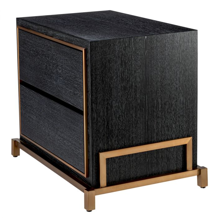 Nightstand Hazel charcoal grey oak veneer