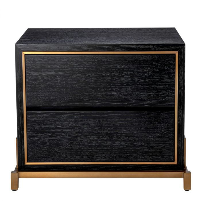 Nightstand Hazel charcoal grey oak veneer