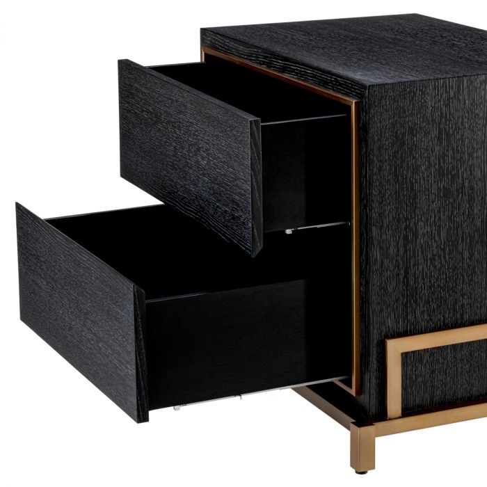 Nightstand Hazel charcoal grey oak veneer