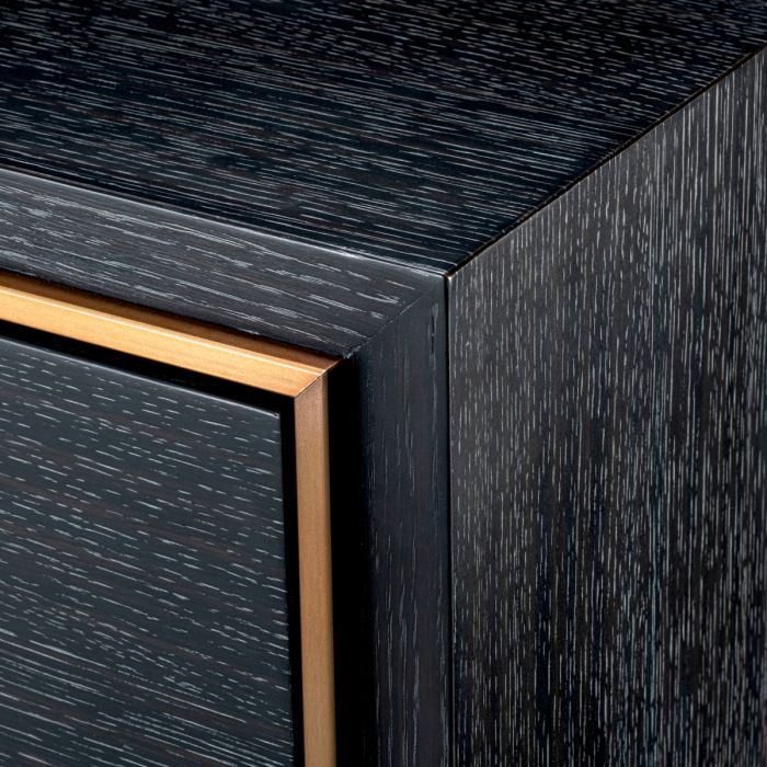 Nightstand Hazel charcoal grey oak veneer