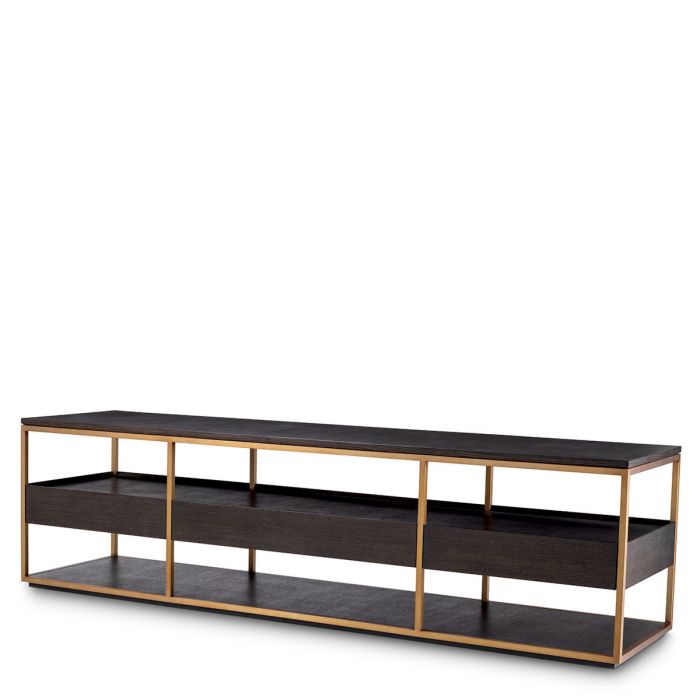 TV Cabinet Parker L mocha straight oak veneer