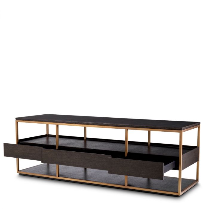 TV Cabinet Parker S mocha straight oak veneer