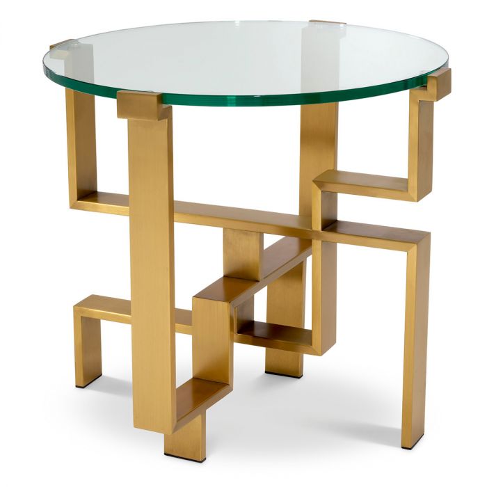 Side Table Chuck brushed brass finish