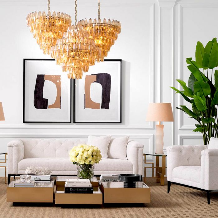 Side Table Chuck brushed brass finish