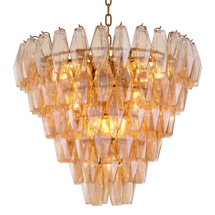 Chandelier Benini S antique brass finish