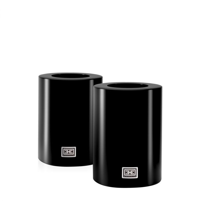 Artificial Candle ø 10 x H. 15 cm black set of 2