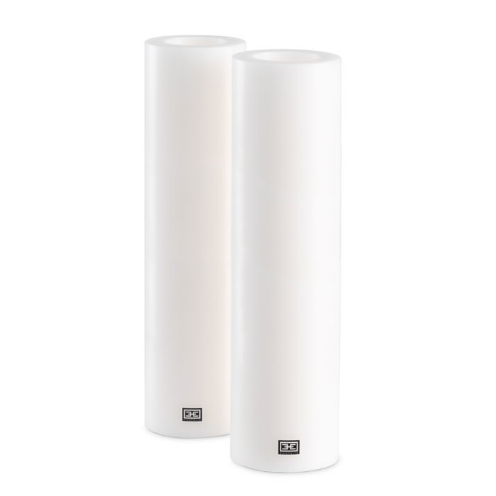 Artificial Candle ø 12 x H. 45 cm white set of 2