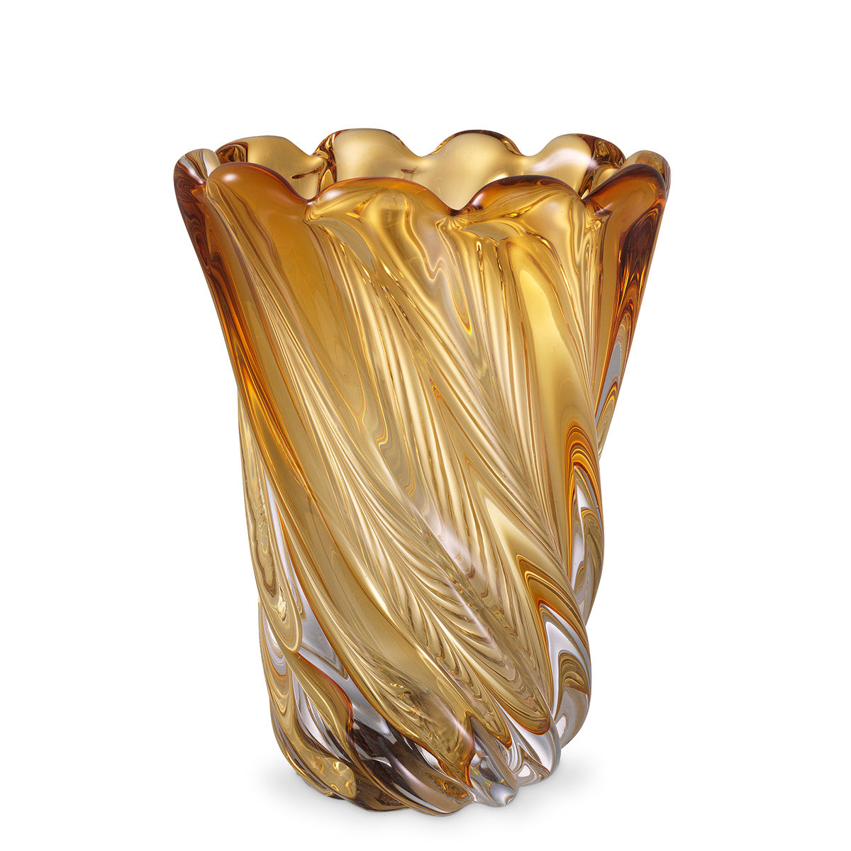 Yellow Swirling Glass Vase S Contessa | Eichholtzmh.com
