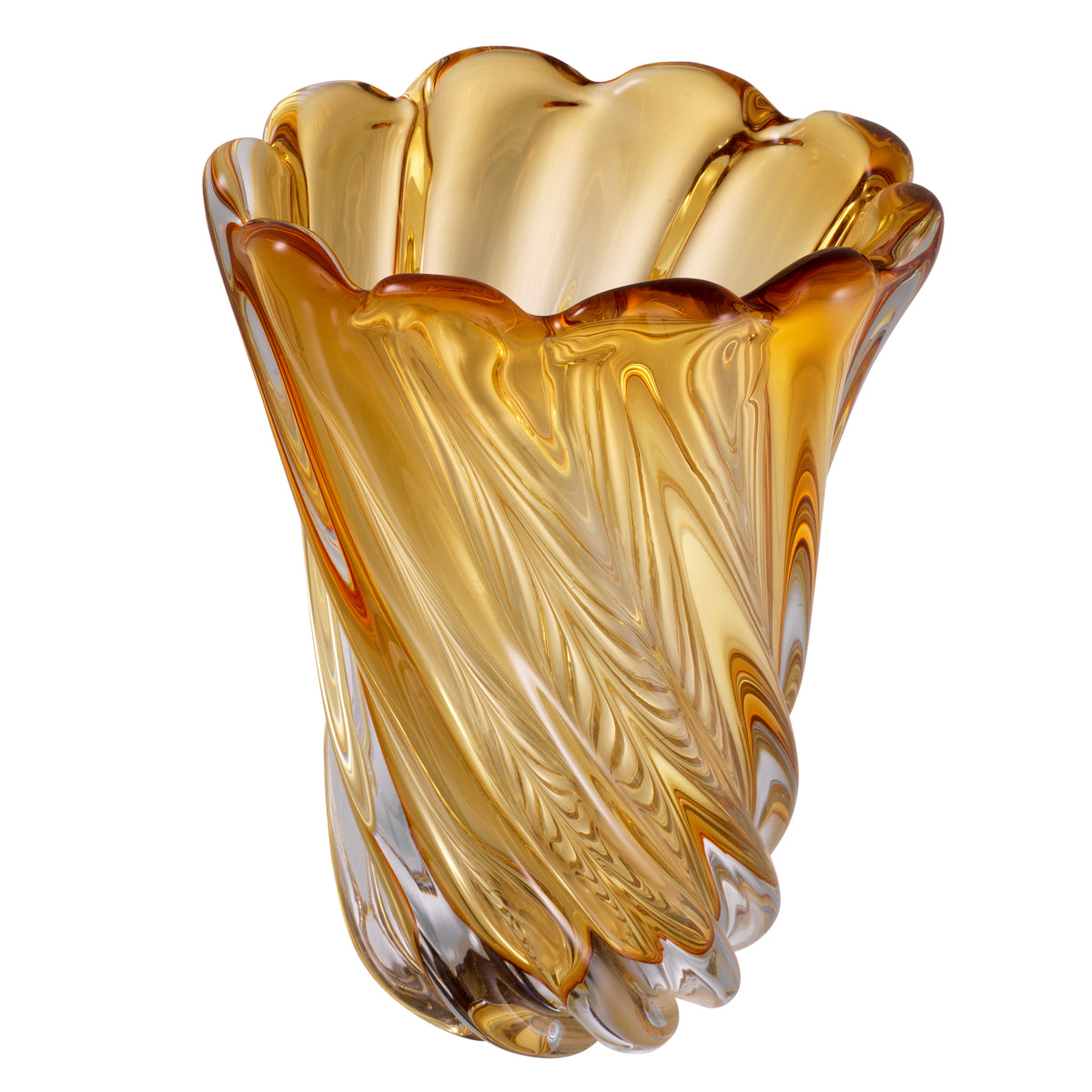 Yellow Swirling Glass Vase S Contessa | Eichholtzmh.com