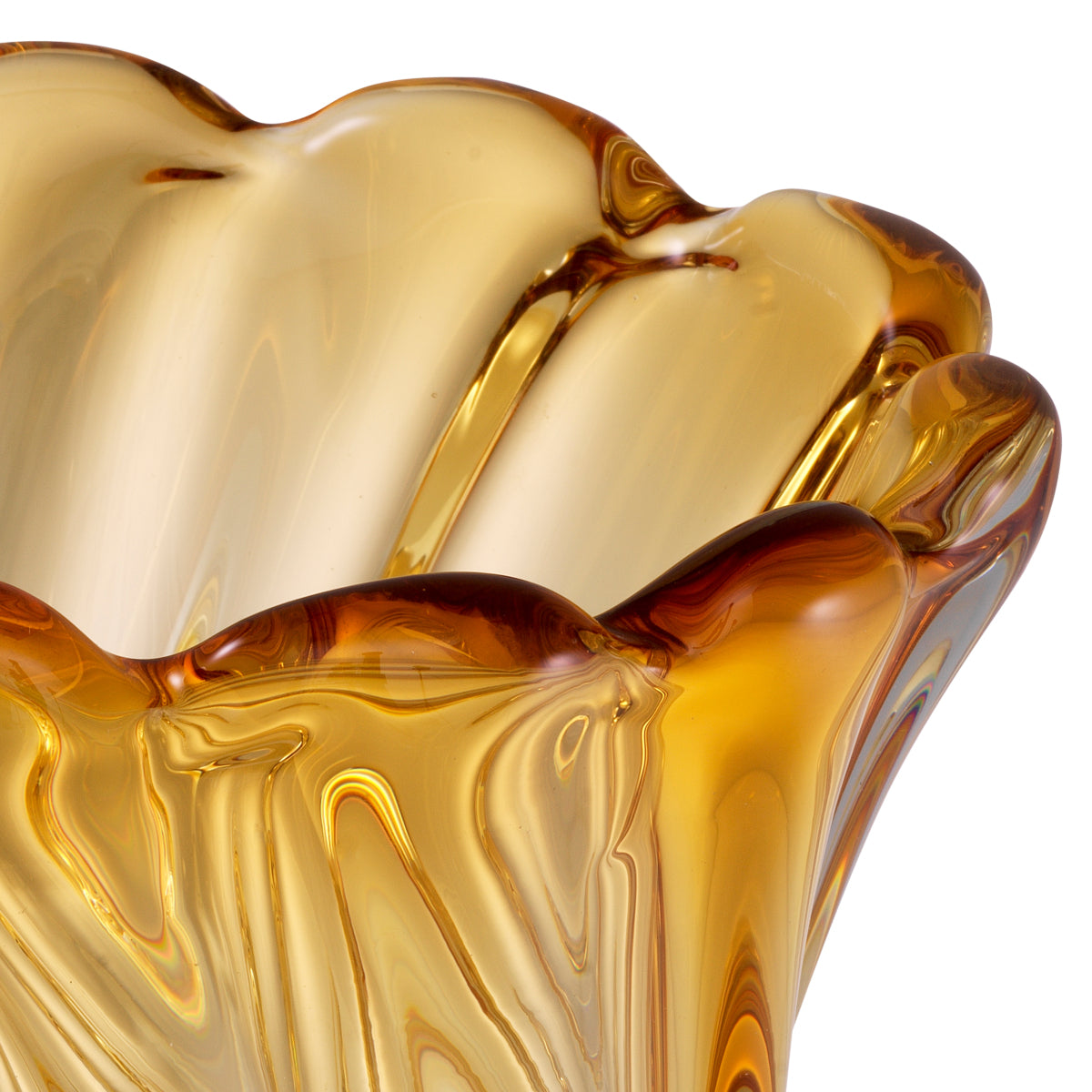 Yellow Swirling Glass Vase S Contessa | Eichholtzmh.com
