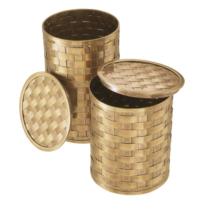 Box Lausanne vintage brass finish set of 2