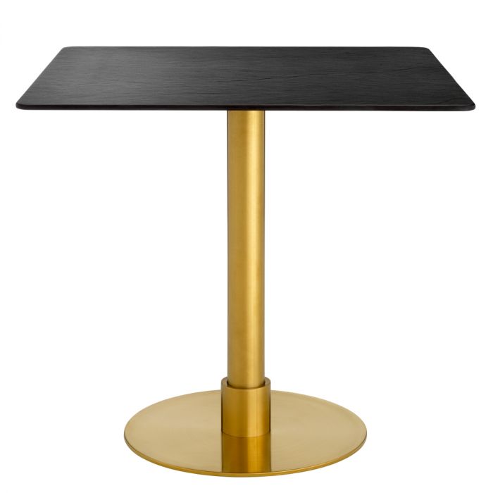 Dining Table Terzo Square brushed brass finish