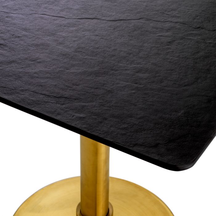 Dining Table Terzo Square brushed brass finish