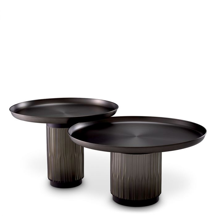 Coffee Table Zachary gunmetal finish set of 2