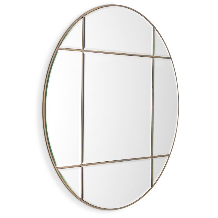 Mirror Beaumont round vintage brass finish