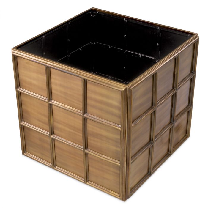 Planter Grid L vintage brass finish