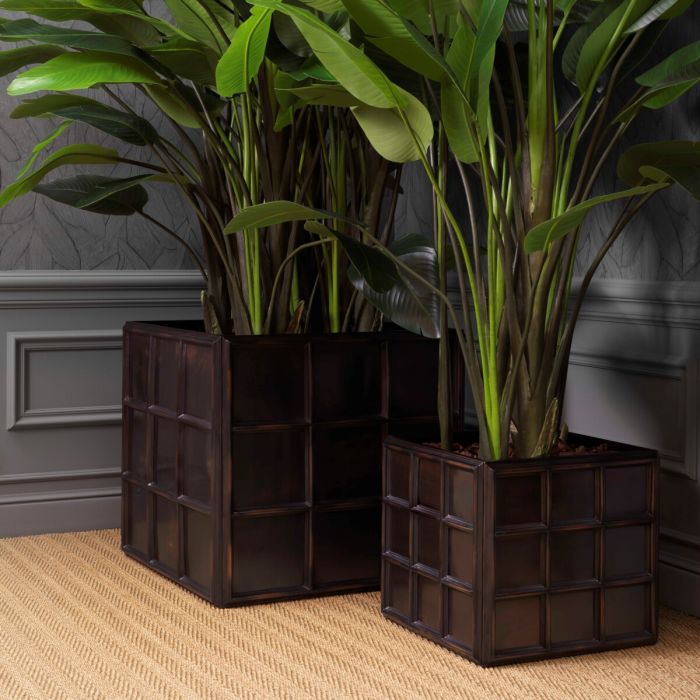 Planter Grid L antique bronze finish