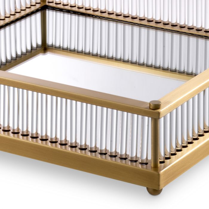 Tray Cora square antique brass finish