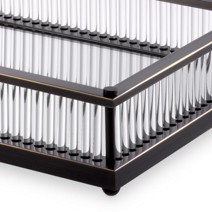 Tray Cora rectangular bronze highlight finish