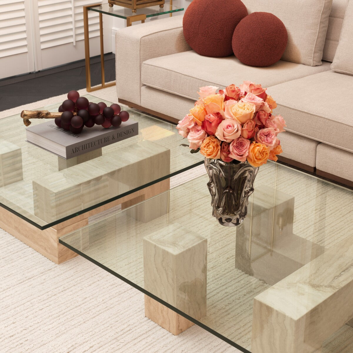 Square Glass Coffee Table Ikal | Eichholtzmh.com