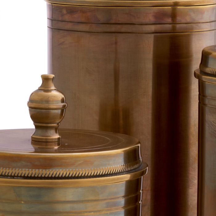 Box Gaston vintage brass finish set of 3