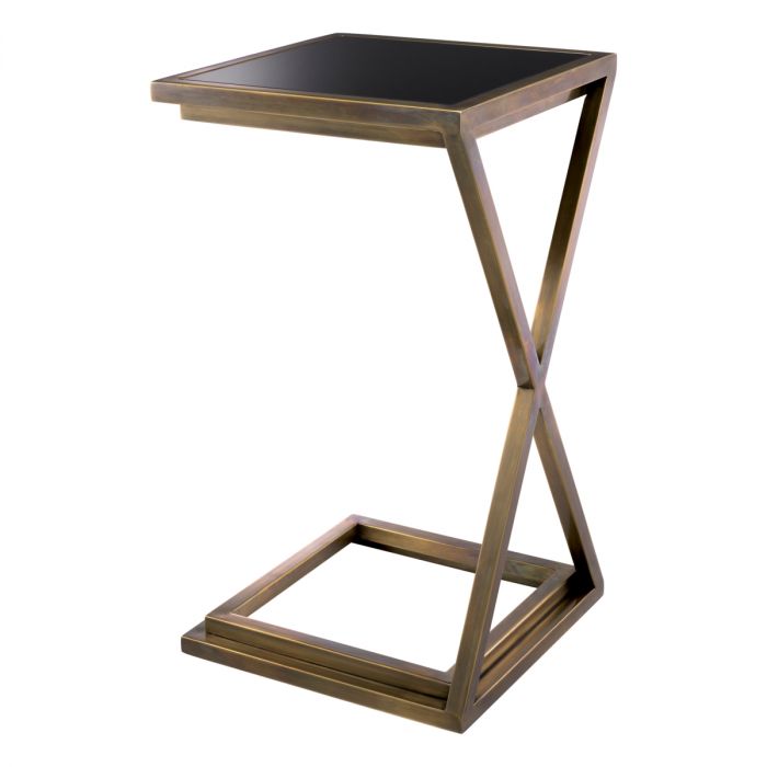 Side Table Cross vintage brass finish