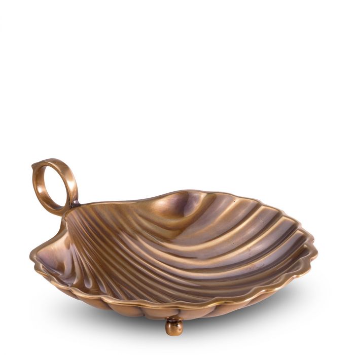 Tray Shell S vintage brass finish