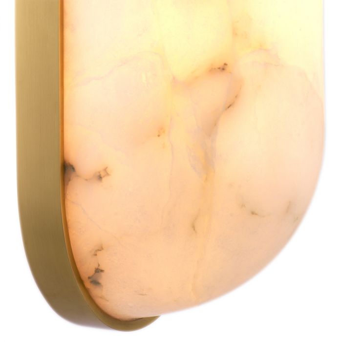 Wall Lamp Sumo antique brass finish alabaster
