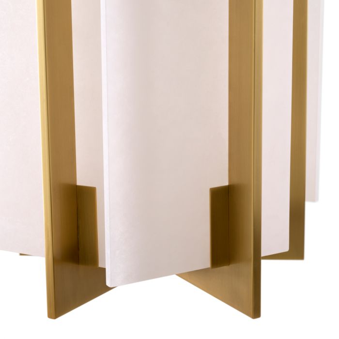 Chandelier Lugano antique brass finish alabaster