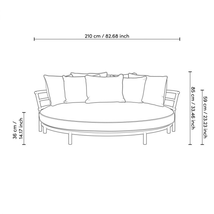 Outdoor Bed Laguno sand lewis off-white/grey