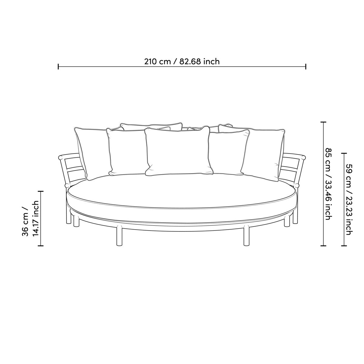 Round Outdoor Sofa Laguno | Eichholtzmh.com 