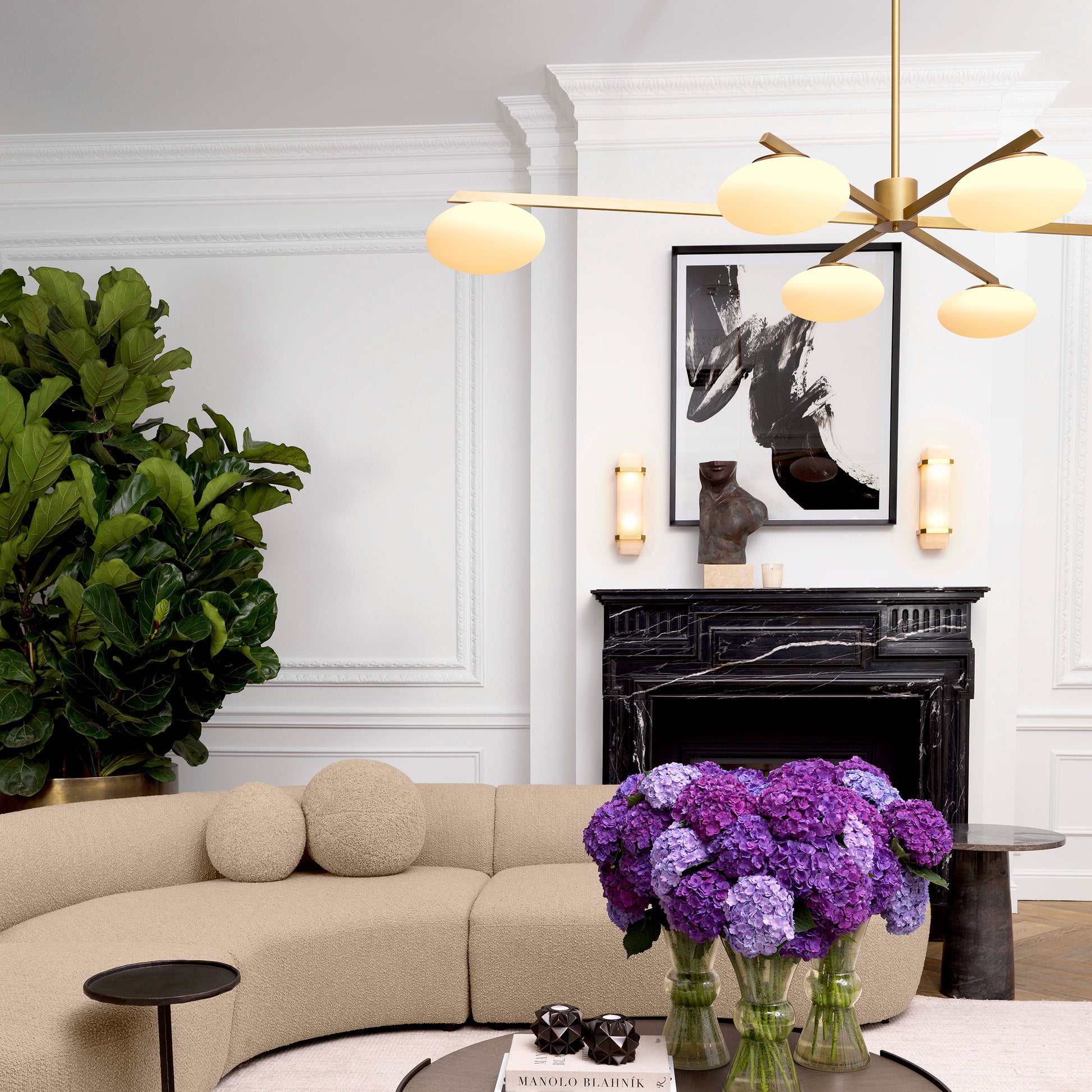 Elliptical White Glass Chandelier Evergreen | Eichholtzmh.com