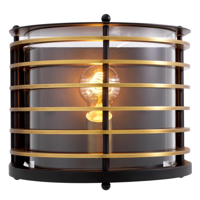 Outdoor Wall Lamp Logan black finish clear glass UL