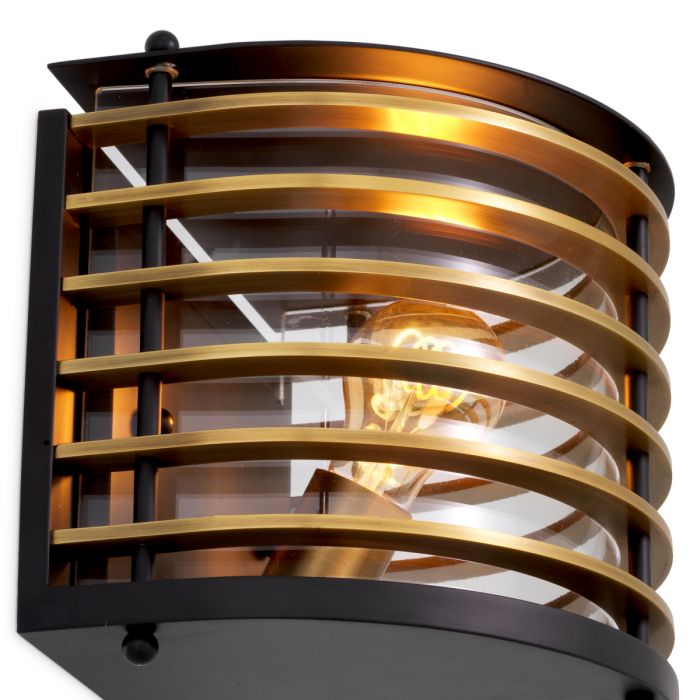 Outdoor Wall Lamp Logan black finish clear glass UL