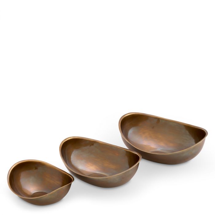 Bowl Sena vintage brass finish set of 3