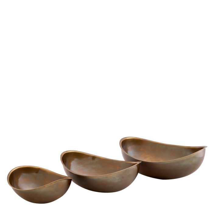 Bowl Sena vintage brass finish set of 3