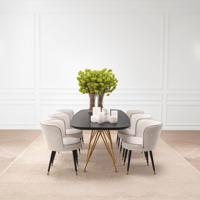 Dining Table Levante charcoal oak veneer