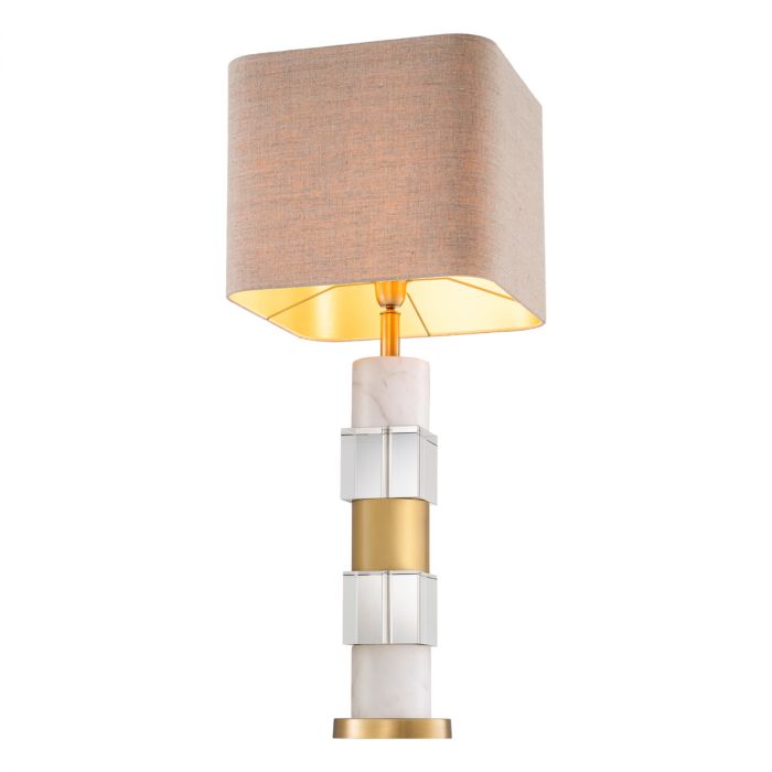 Table Lamp Cullingham white marble incl shade