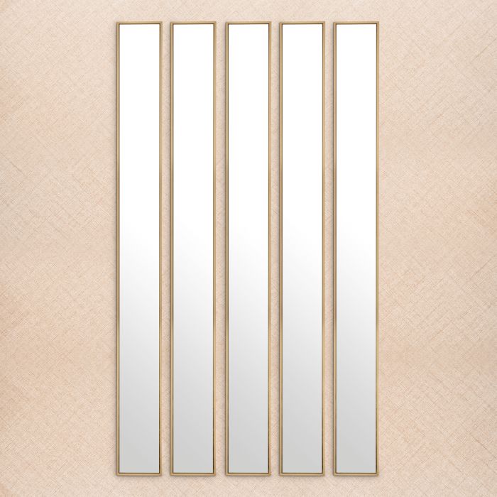 Mirror Redondo brushed brass finish 20 x 200 cm