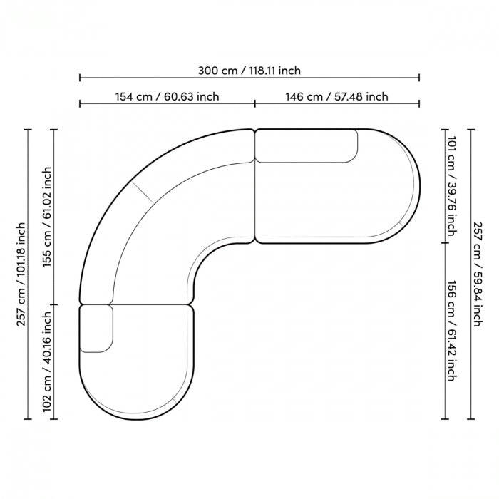 Outdoor Sofa Björn L mauritius light grey