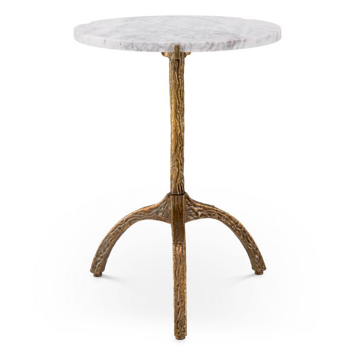 Side Table Cortina oval vintage brass finish